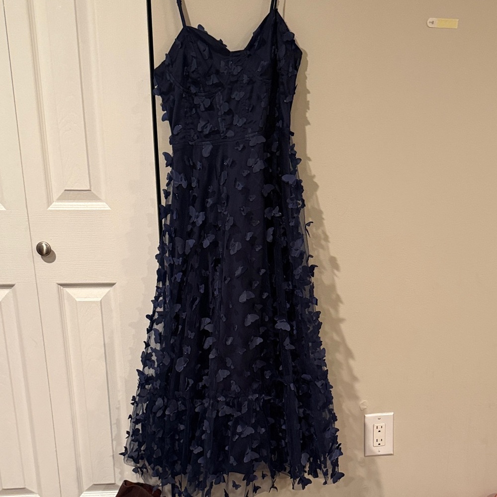 Lulu's Midnight Blue Floral Maxi Dress